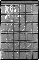 Vista 15 de 24 bolsillos transparentes para el aula para teléfonos celulares, soporte de teléfono para calculadora con ganchos, organizador de almacenamiento