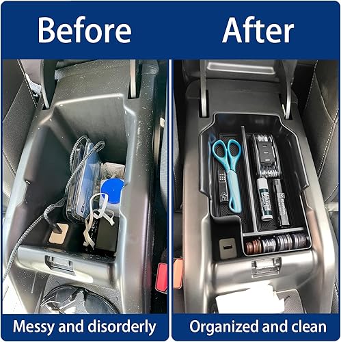 Miniatura 3 de RUNROAD Bandeja organizadora de consola central compatible con Chevy ColoradoGMC Canyon 2015 2016-2020 2021 2022 accesorios de inserción de ABS