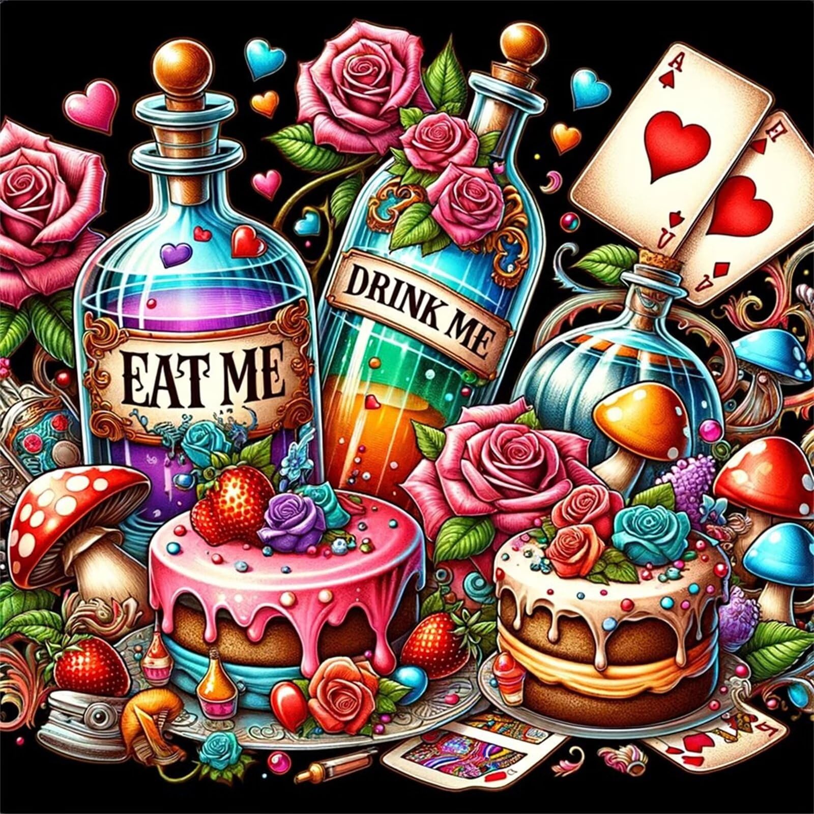 Jinmer Diamond Art Kit for Adults,5D Food Cakes Diamond Painting Kits for Adults Kids DIY Crystal Rhinestone Embroidery Cross Stitch Full Art Craft Picture Home Wall Decor Gifts Round Drill,12x12 in