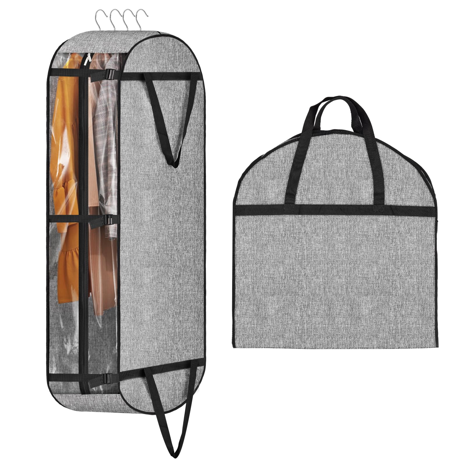 Iptienda Suit Bag, Dustproof Garment Bags Clothes Storage Bag, Suit Carrier with Carrying Handles Waterproof Foldable, Clothes Covers Protector Bags Suit Covers for Hanging Clothes Travel(125*60*25cm)