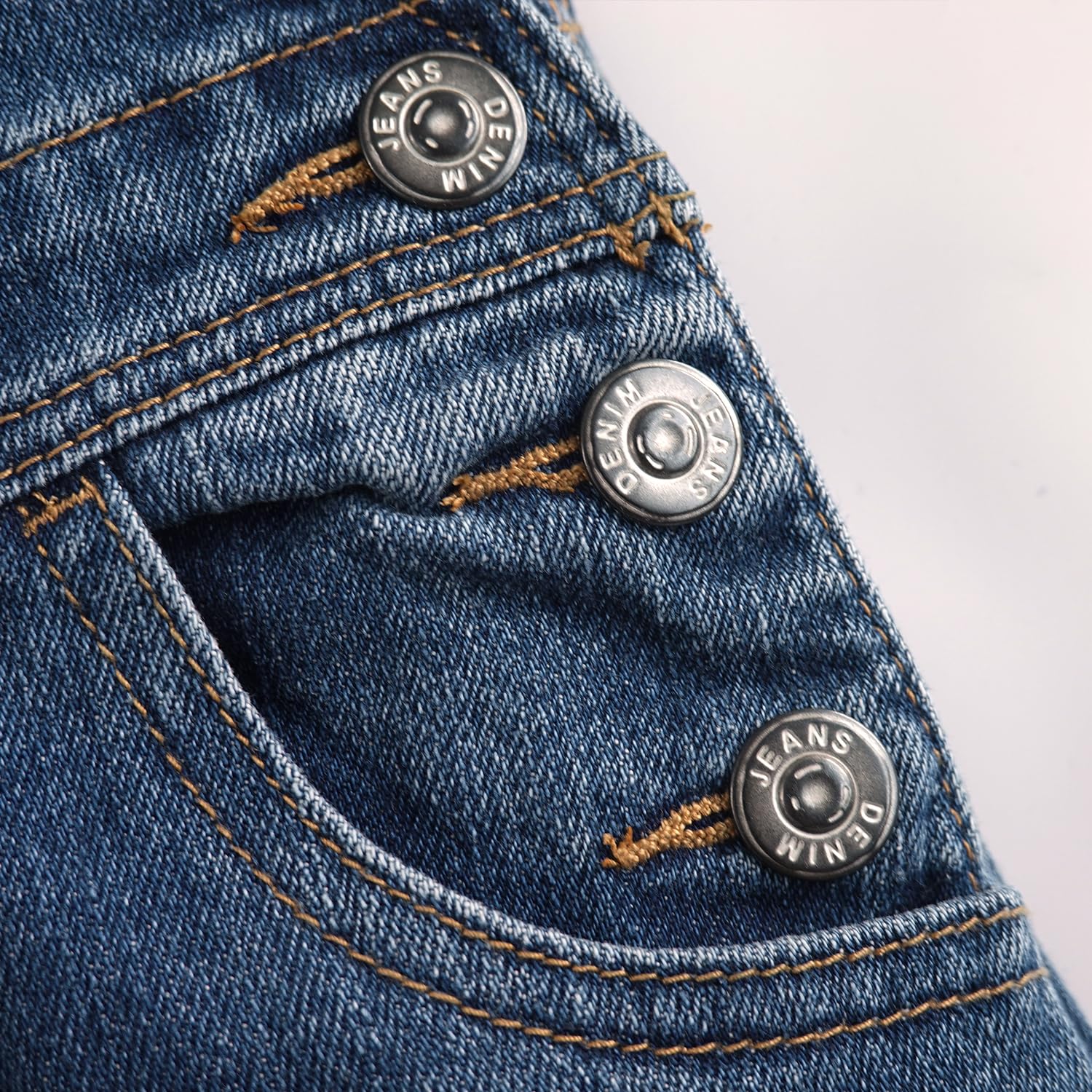 KIDSCOOL SPACESalopette jean enfant, salopette en jean 3 boutons des deux côtés pour les petits et grands enfants