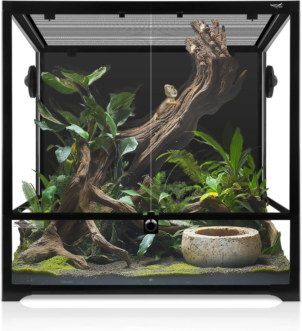 45 Gallon Reptile Tank Tall Full Glass Terrarium, Bearded Dragon Tank Front Opening Reptile Enclosure Cage with Anti Escape Ventilated Top Lid for Snake Gecko Lizard Turtle Frog 24''x18''x24'' 24\"x18\"x24\"