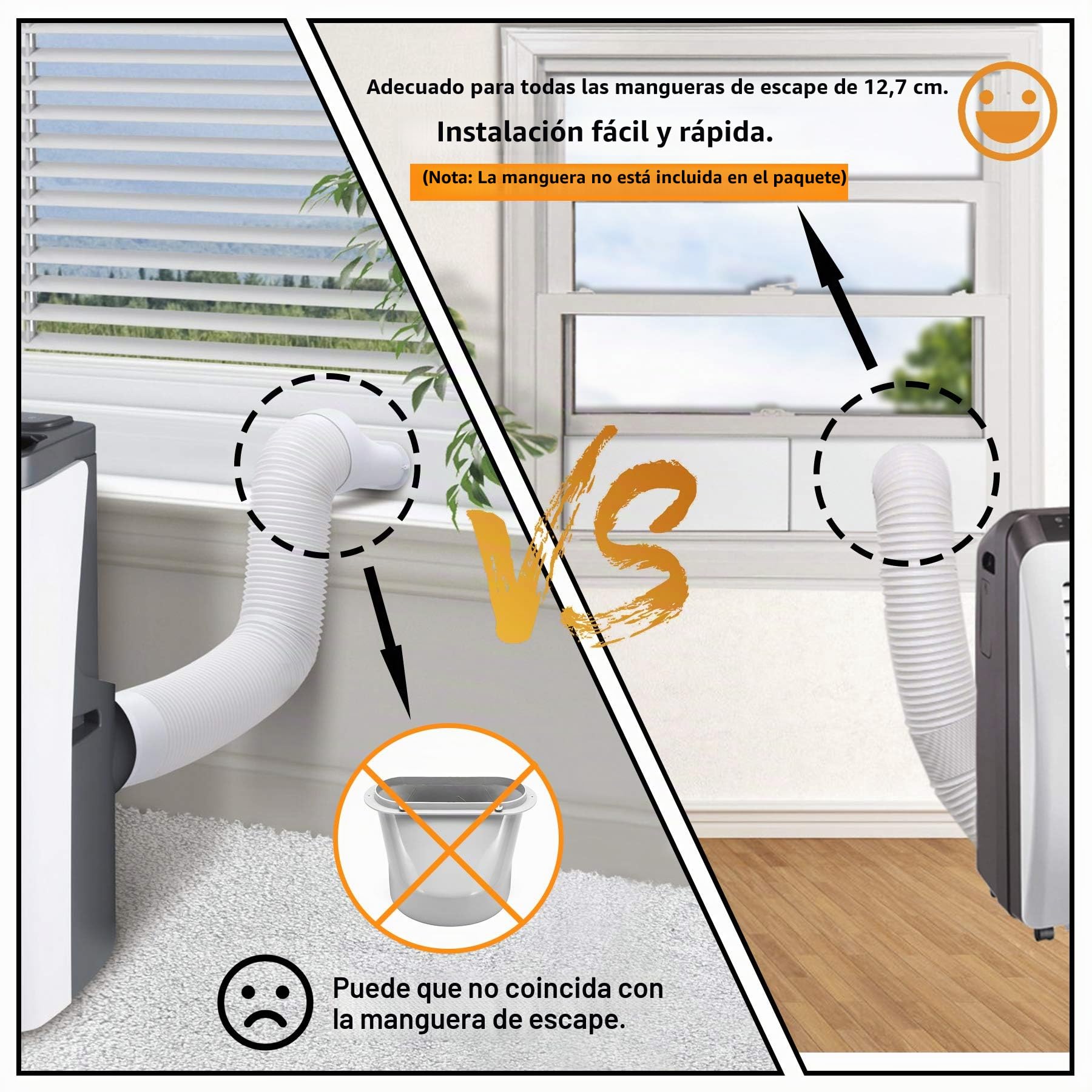 LBG Products Kit de placas de sellado de ventana para unidades de aire acondicionado portátiles, kit de ventilación de aire acondicionado de plástico para ventanas y puertas correderas, paneles de