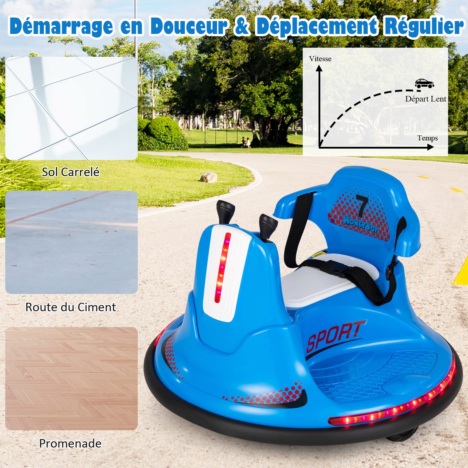 DREAMADE Auto Tamponneuse Électrique Enfant, Voiture Électrique avec DREAMADE Auto Tamponneuse Électrique Enfant, Voiture Électrique avec