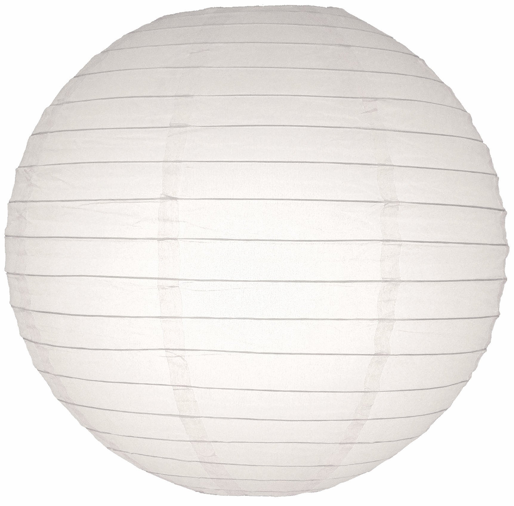 Paper Lantern, Round, Even Ribbing, 8 Inch, White