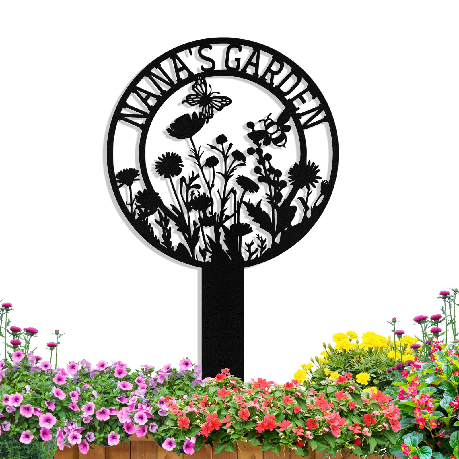 Personalized Metal Garden Signs with Stake, Custom Garden Signs for Outside