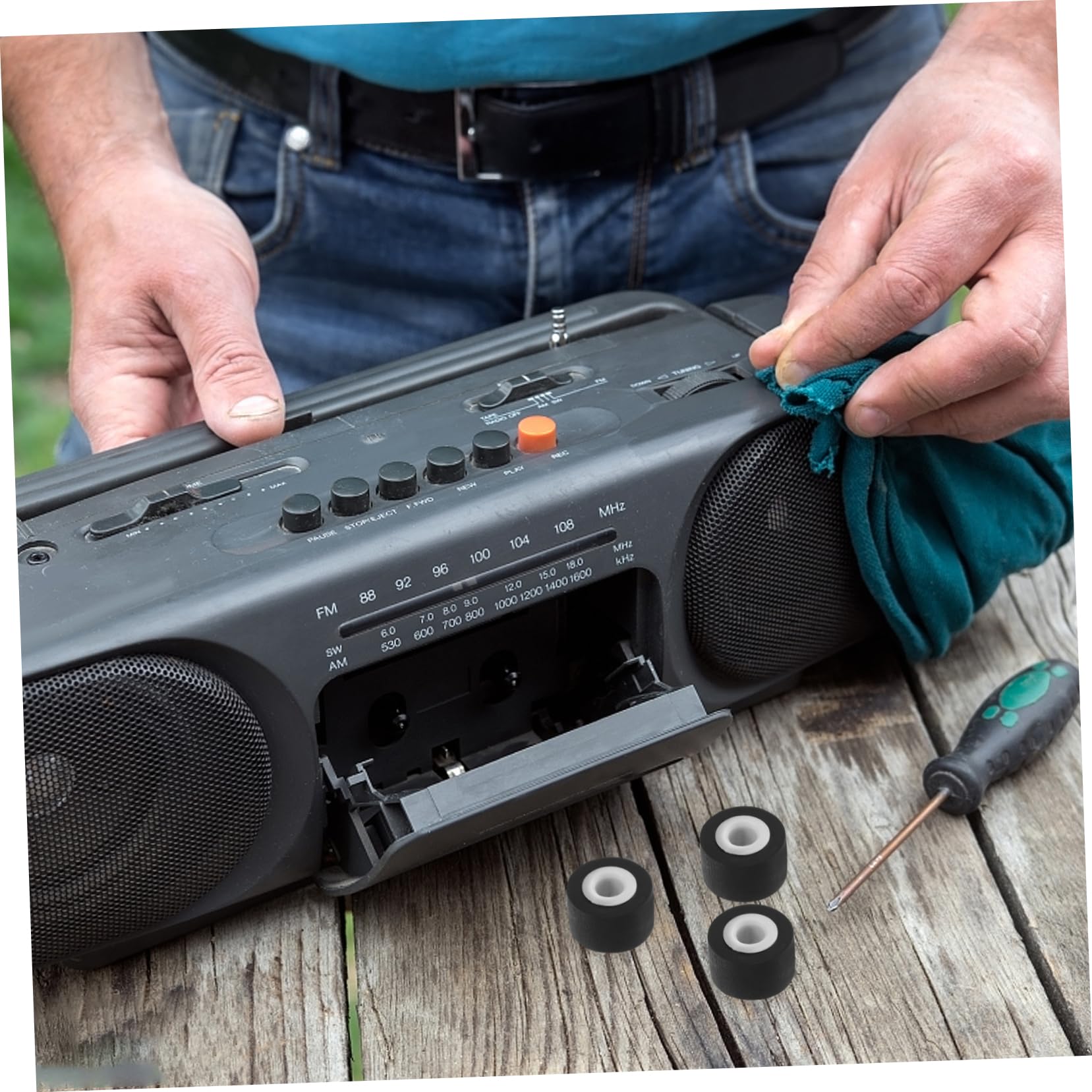 2 PCS ROULEAU Presseur Pour L'audio Galet Lecteur Dvd Arbre Rétracteur