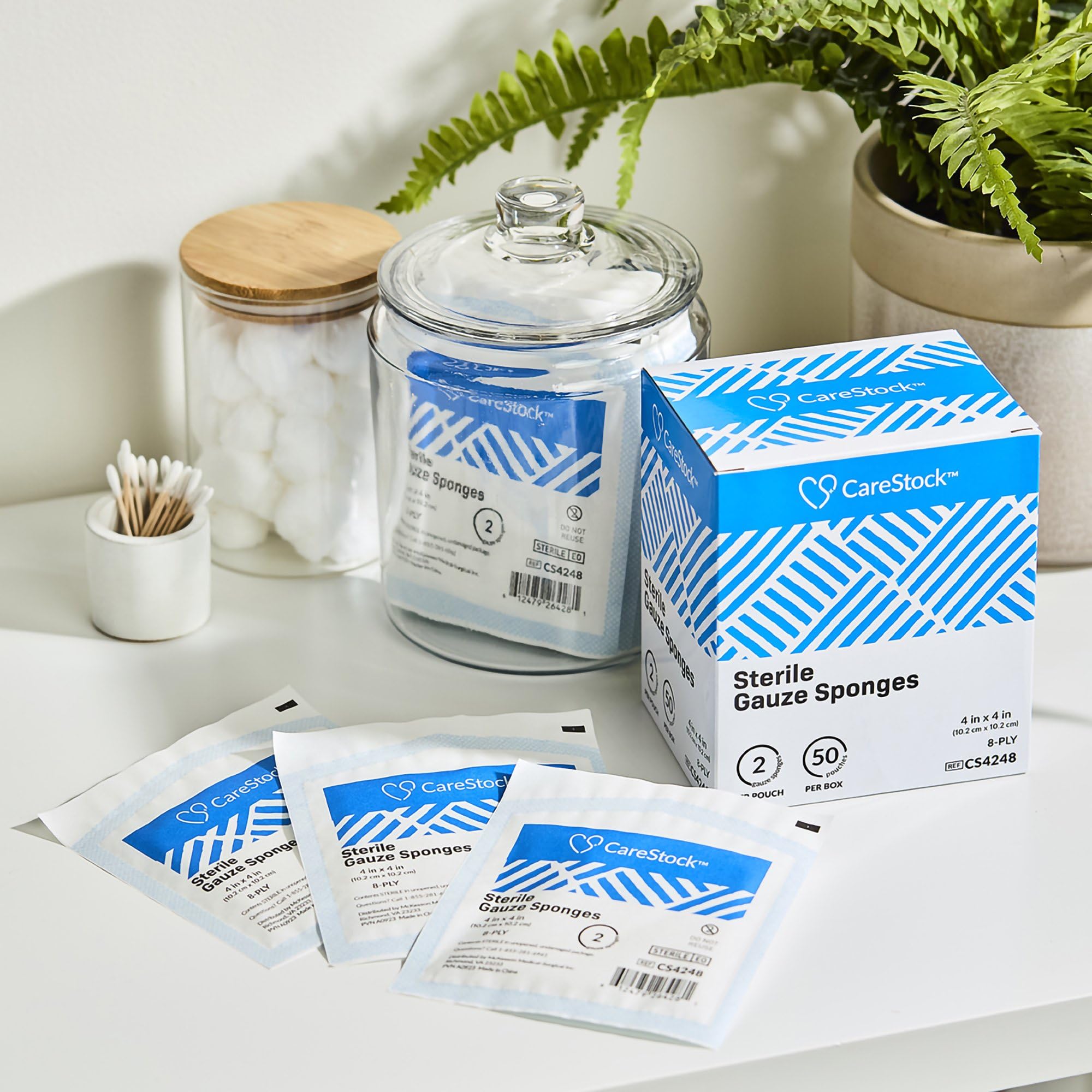 Amazon.com: CareStock Gauze Sponge 4x4 Sterile Gauze Pads, 8-Ply