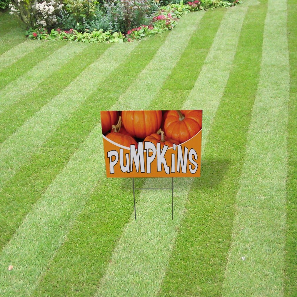 Weatherproof Yard Sign Pumkins Outdoor Advertising Printing D Orange Lawn Garden Fruit 18x12 Inches 2 Sides Print