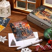 Vista 26 de Nuanchu 80 tarjetas postales de Navidad vintage de 4 x 6 pulgadas, tarjetas de felicitación de Papá Noel, tarjetas de Navidad retro, reimpresión