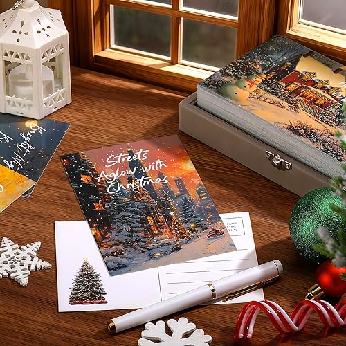 Miniatura 26 de Nuanchu 80 tarjetas postales de Navidad vintage de 4 x 6 pulgadas, tarjetas de felicitación de Papá Noel, tarjetas de Navidad retro, reimpresión