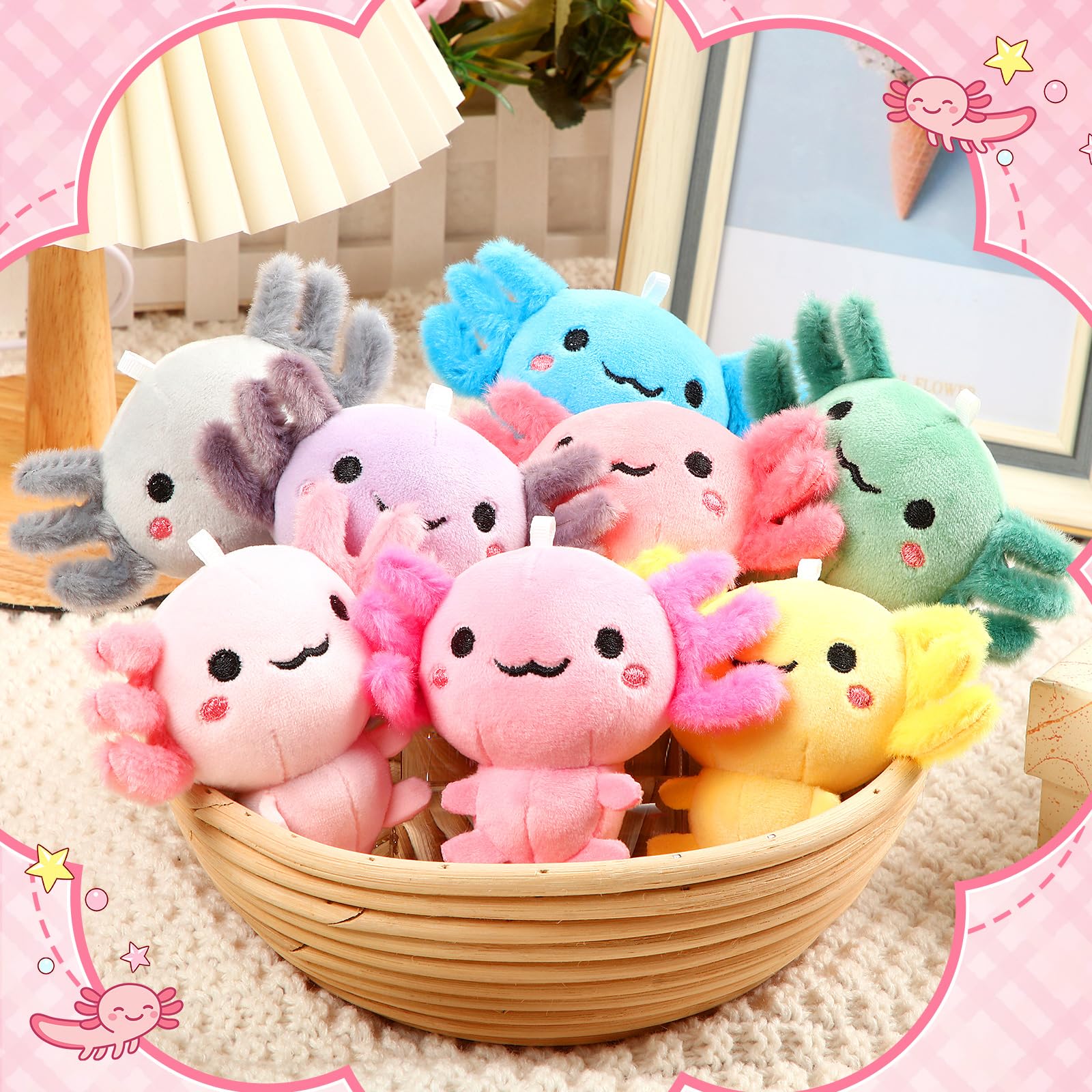 Buy Poen 8 Pcs Axolotl Keychain Plush Toys Valentine's Day Gifts