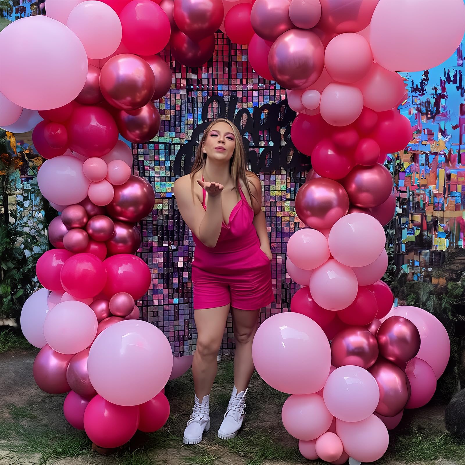 HILAVO Luftballons Pink Rosa 12 Zoll Magenta Pink Metallic Party Ballons Pastell Rosa Pinke Latex Helium Ballons für Mädchen Frauen Geburtstag Hochzeit Prinzessin Babyparty Berry Strawberry Party Deko
