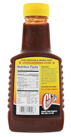 Cookies BBQ Original Barbecue Sauce, 18 Oz, Sweet Smoky Sauce for Grilling