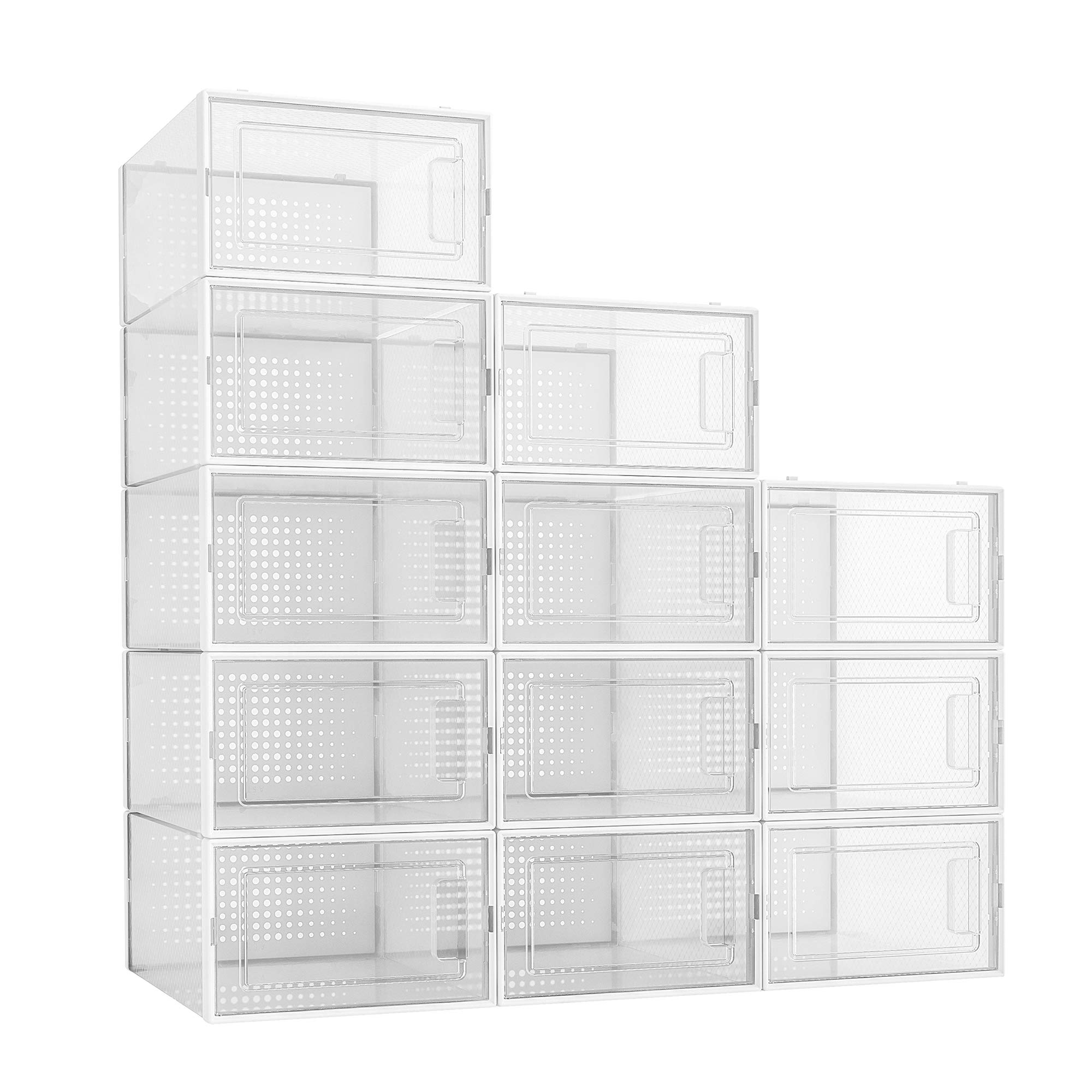 Buy QualiapeX Shoe Storage Boxes, Clear Plastic Stackable Shoe