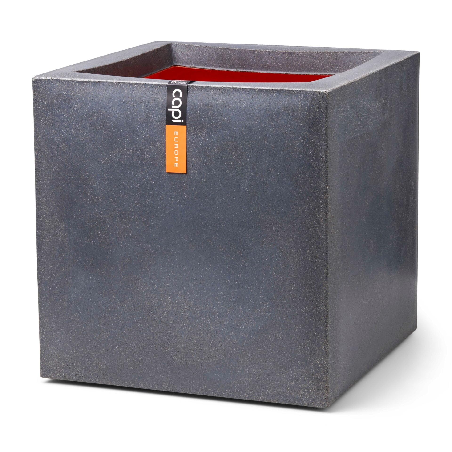 Capi Europe Smooth - Dark Grey - Planter Square Smooth Nl - 40X40 - Dark Grey - Opening Ø32 - Pot For Indoor And Outdoor Use - Shatterproof - 100% Recyclable - Kdg903