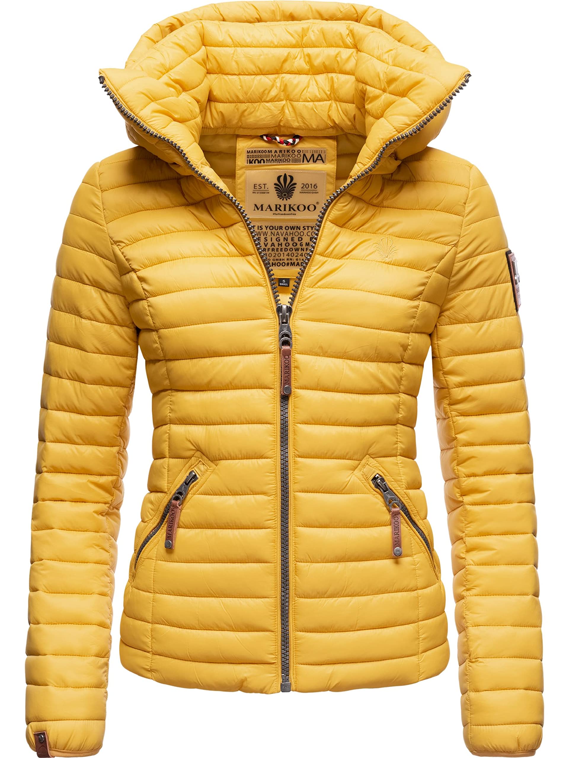MARIKOO Steppjacke Löwenbaby Damen, Gr. XS (34) – sonnengelb