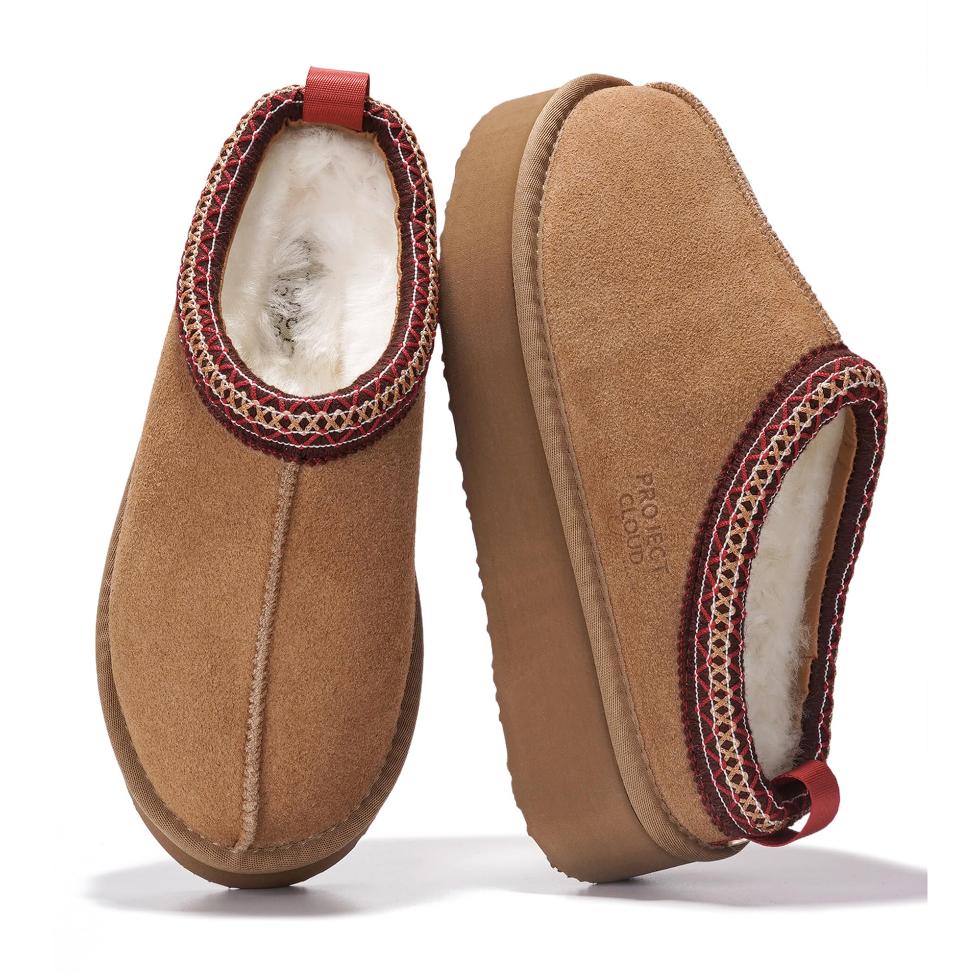 Project Cloud 100 Genuine Leather Platform Slippers for Women Soft Memory Foam Womens Slippers Supportive Clogs for Women