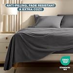 Bare Home Super Soft Fleece Sheet Set - Full Size - Extra Plush Polar Fleece, Pill-Resistant Bed Sheets - All Season Cozy Warmth, Breathable & Hypoallergenic (Full, Grey)