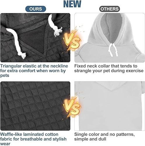 Vista 214 de BEAUTYZOO Suéter con capucha para perros pequeños y medianos con bolsillos, ropa para perros pequeños y medianos, abrigos de algodón laminado
