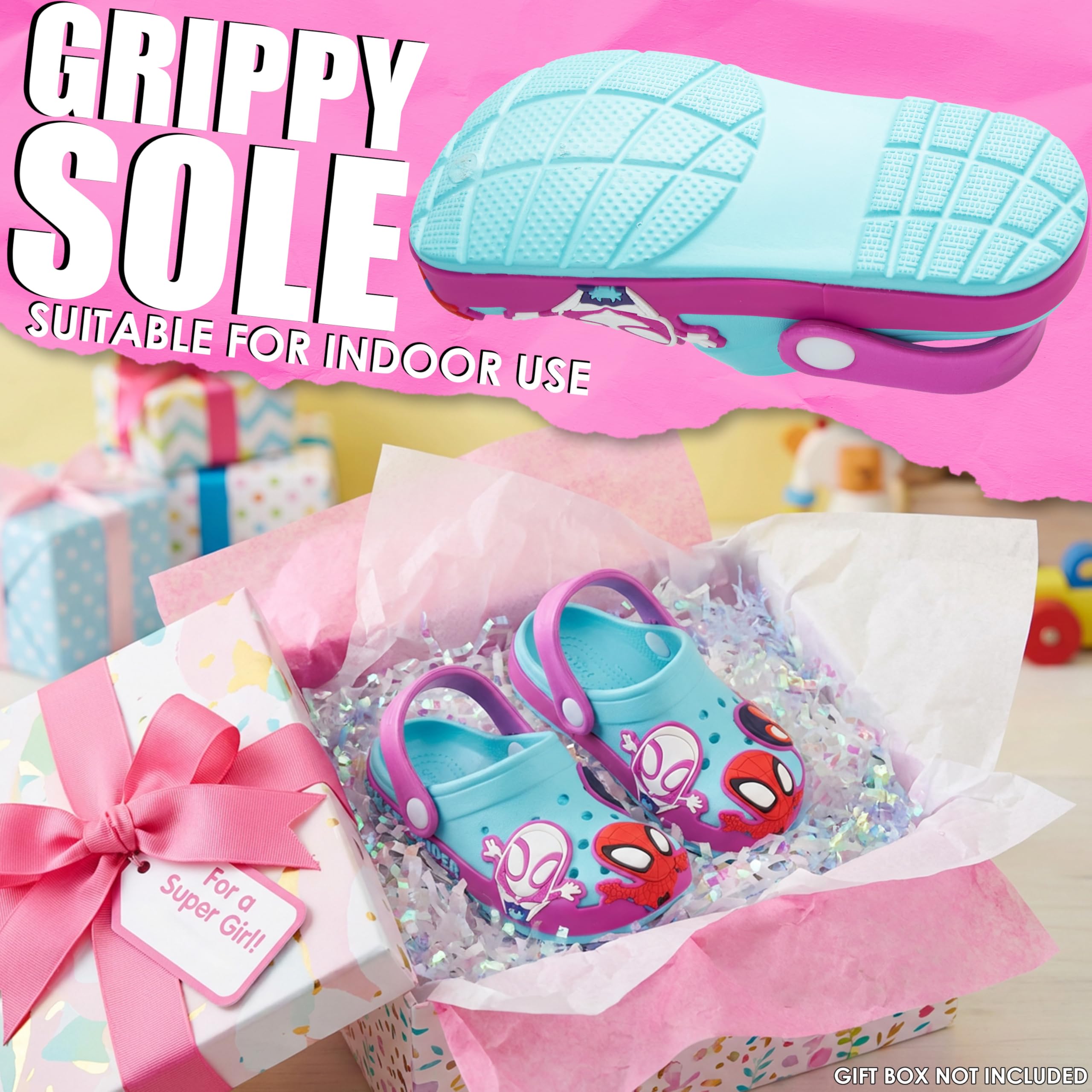 Get Trend Hello Kitty | Pat Patrol | Spidey i jej przyjaciele chodaki dziecięce, chodaki ogrodowe, antypoślizgowa podeszwa i pasek, kapcie dziecięce