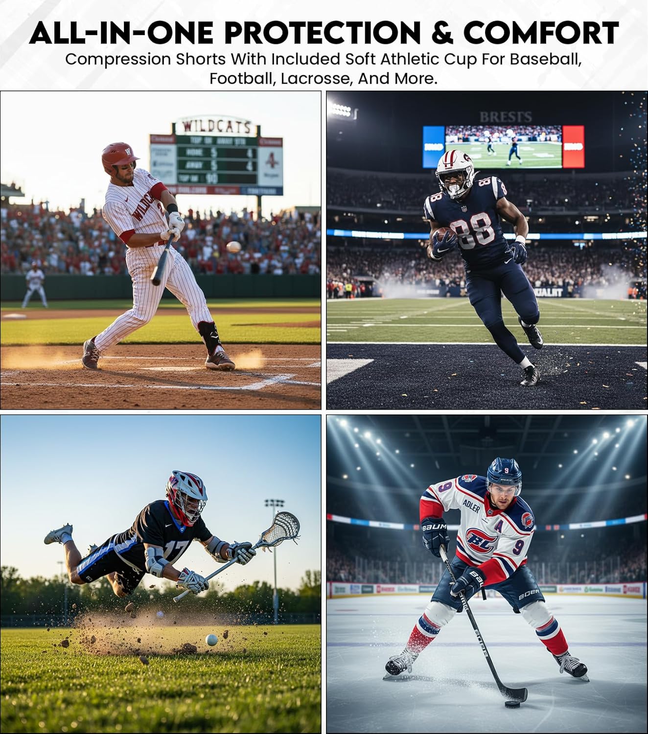 Exxact Sports Mens Compression Shorts with Soft Athletic Cup for Baseball Football Hockey, Mens Cup Underwear with Cup - Image 6