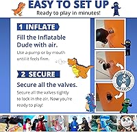 Vista 8 de Bolsa J&A's Inflatable Dudes, ninja de 47 pulgadas, saco para golpear, saco de boxeo, juguete inflable, vinilo de calidad superior, base lista