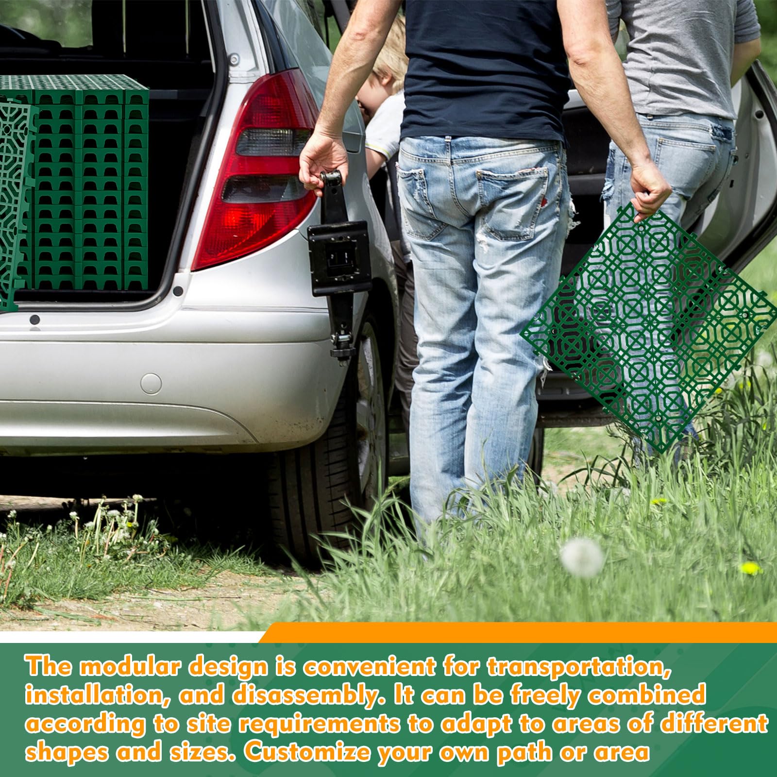 10 Pcs Ground Protection Mats, Green Interlocking 15.7 x 15.7 in — Amazon image 6