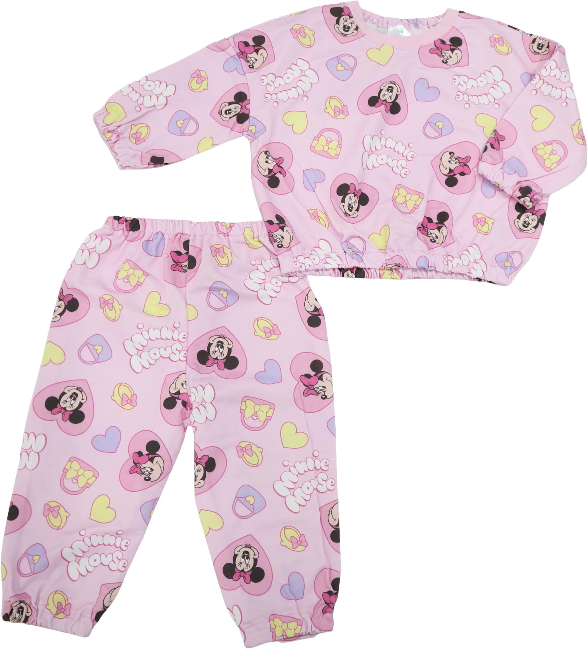 Disney Mickey Minnie Princess Pajama Set, All-Over Print, Pajamas, Room Wear, Baby Clothes, Baby Pajamas, 31.5 inches (80 cm), 35.4 inches (90 cm), 37.4 inches (95 cm), 39.4 inches (100 cm