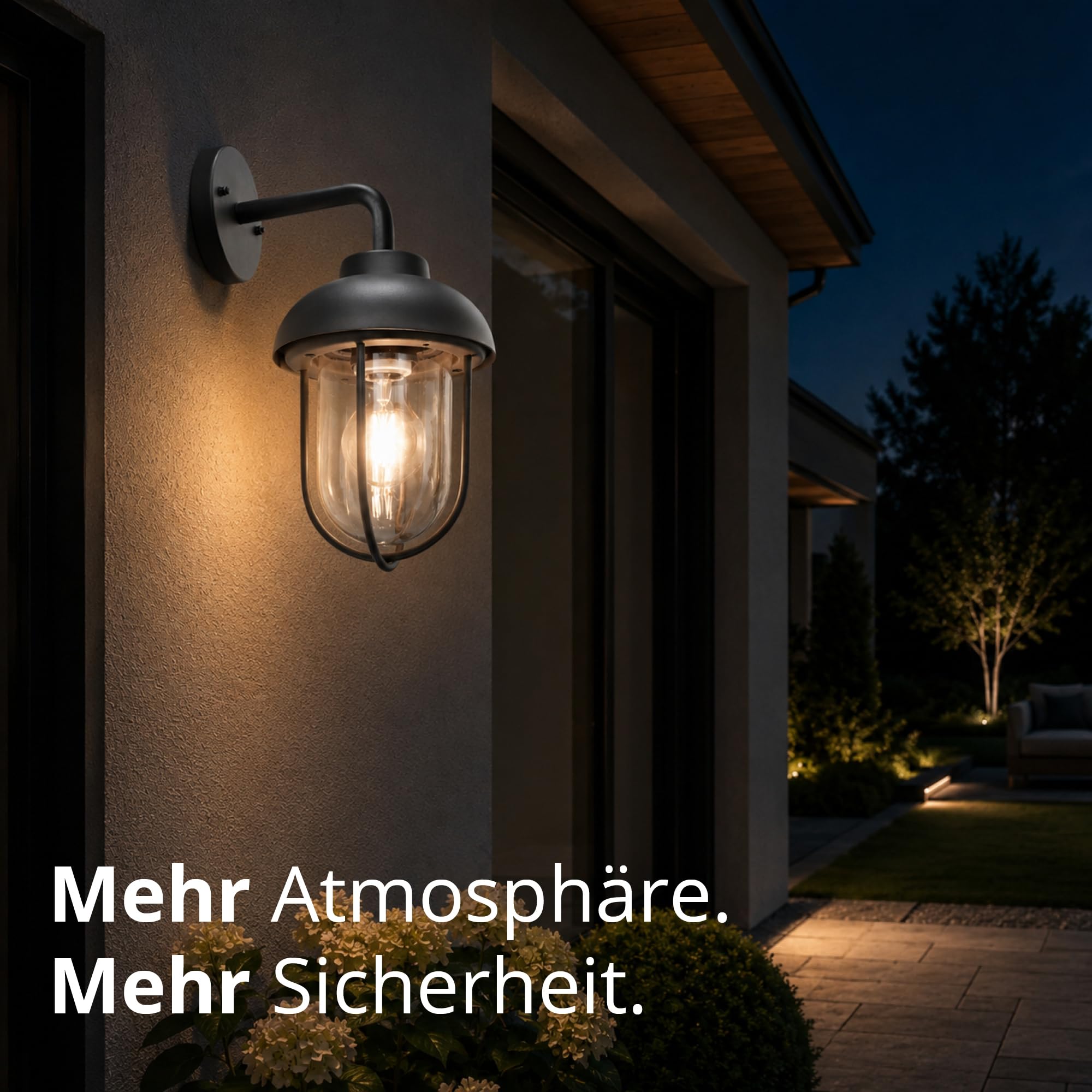 Trio Leuchten Zewnętrzna lampa ścienna Duero 202760142, aluminiowy odlew ciśnieniowy antracyt, szkło przezroczyste, bez 1x E27