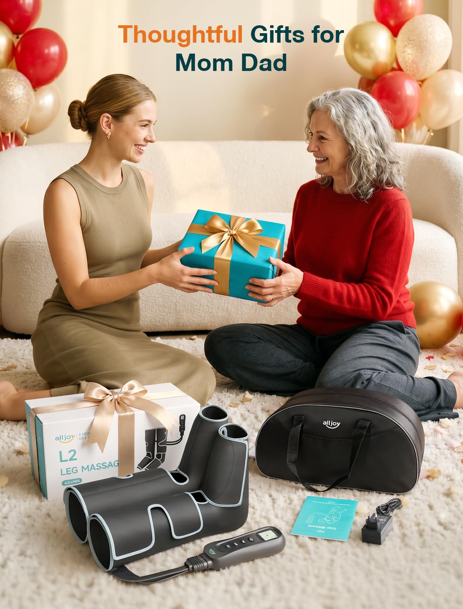 ALLJOY Masajeador de piernas para circulación y alivio del dolor FSA, regalos para hombres y mujeres