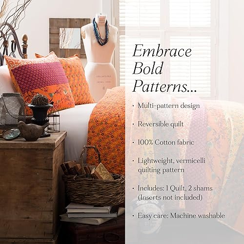 Miniatura 6 de Juego de cama reversible de 3 piezas diseño de rayas