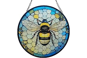 Ice Crack Bee Stained Glass Window Hanging: A Buzzing Beauty for Your Home