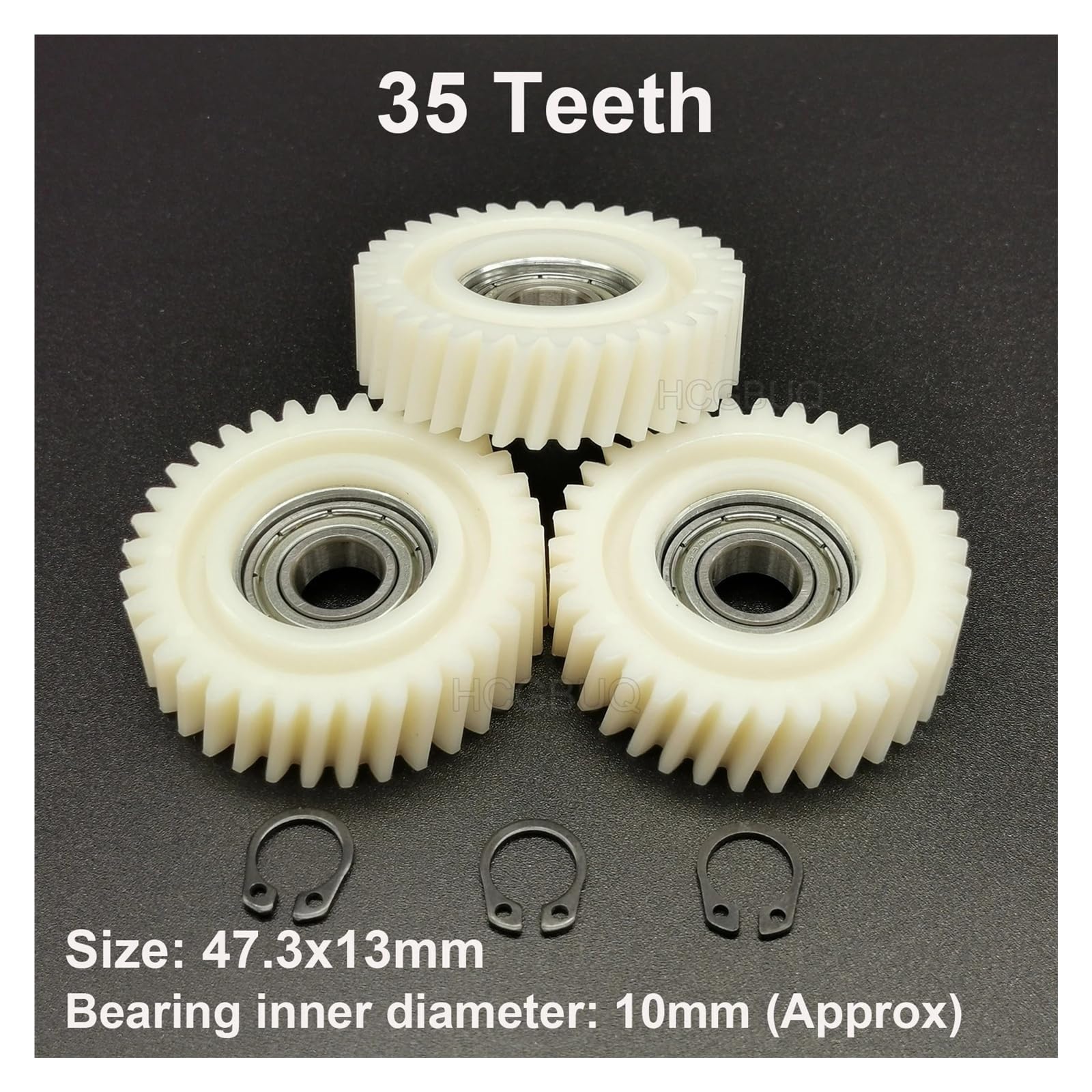 Ingranaggio planetario Obliquo 47,3x13mm Ingranaggi elicoidali da 35 Denti con mozzi Ruota con Cuscinetti da 10mm Ingranaggio Bici elettrica for Parti di Bici elettriche