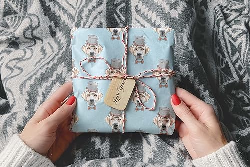 Miniatura 7 de Divertido papel de regalo amarillo de laboratorio Labrador Retriever de primera calidad, envoltura de regalo de Navidad, cumpleaños, decoración de