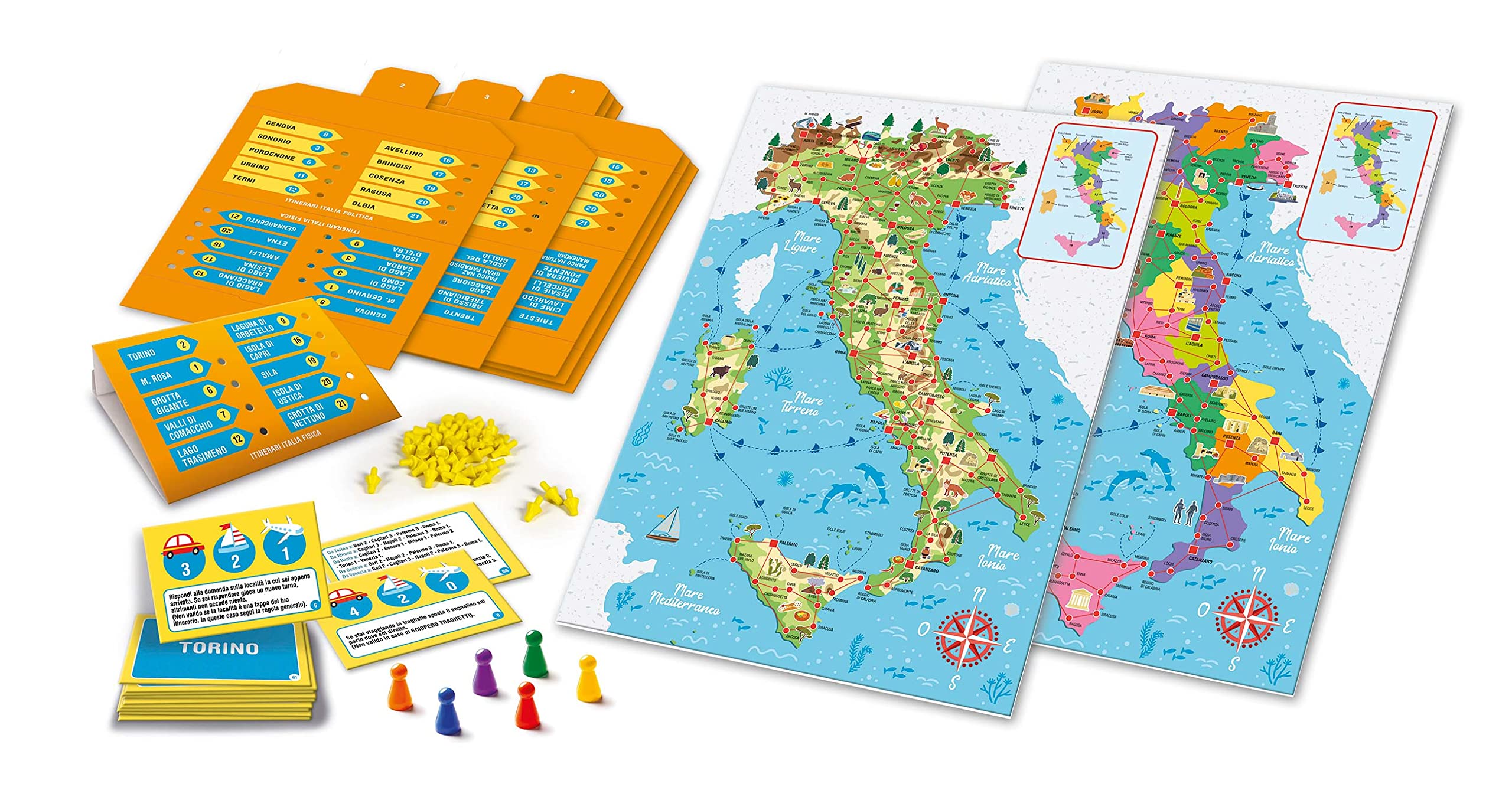 Clementoni Sapientino più - Italia Mia, Gioco Educativo Geografica Bambini 6+ Anni, Tabellone Fronte Retro, Quiz Interattivi e Itinerario per Scoprire l'Italia, Made in Italy, Lingua Italiana, 16417