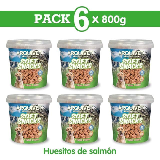 Foto 2 de 7 de Arquivet Soft Snacks para Perro Huesitos Salmón Pack 6 x 800 g