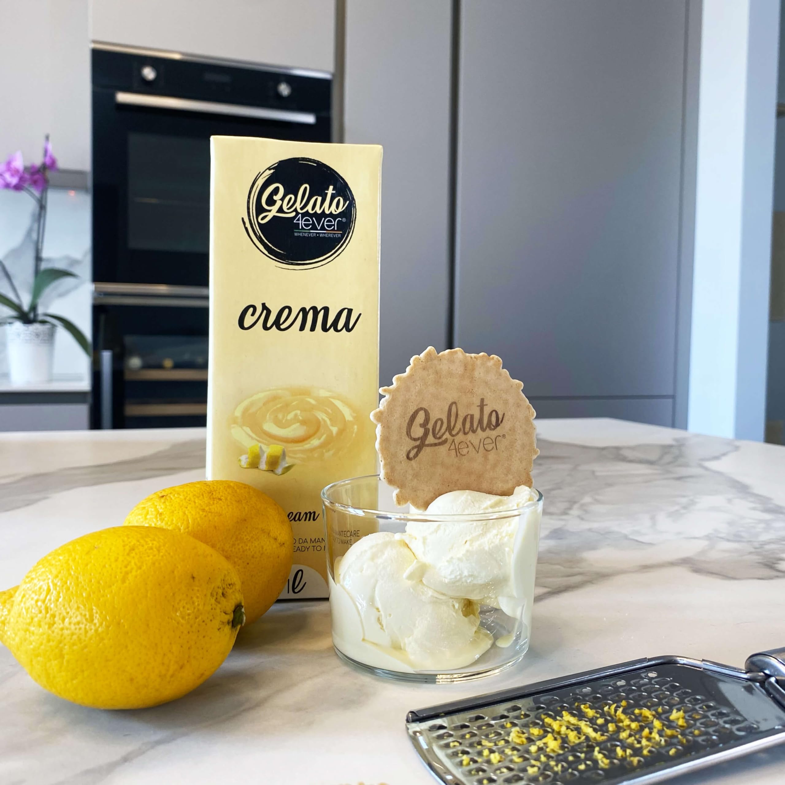 Gelato 4ever Crema helada lista para batir Paquete de 2 Fiordilatte