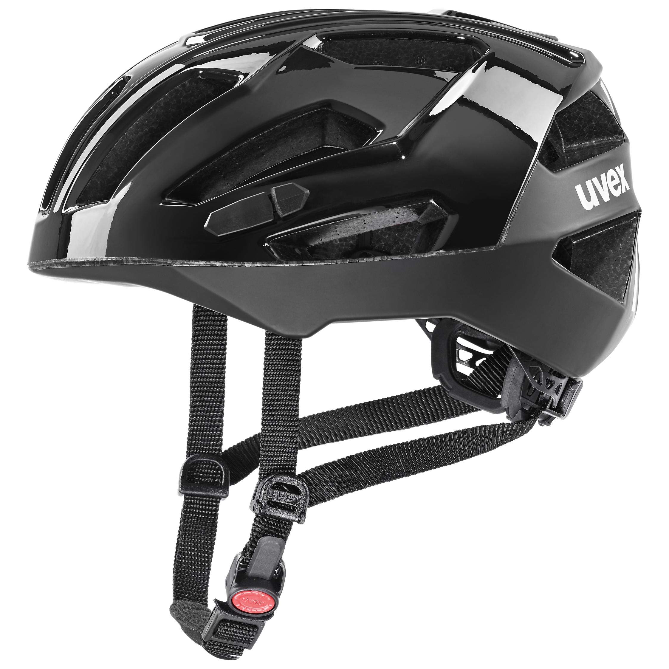 uvex Gravel x Fahrradhelm, All Black, 52-57 cm | mit Plug-in LED nachrüstbar - individuelle Größenanpassung - waschbare Polster