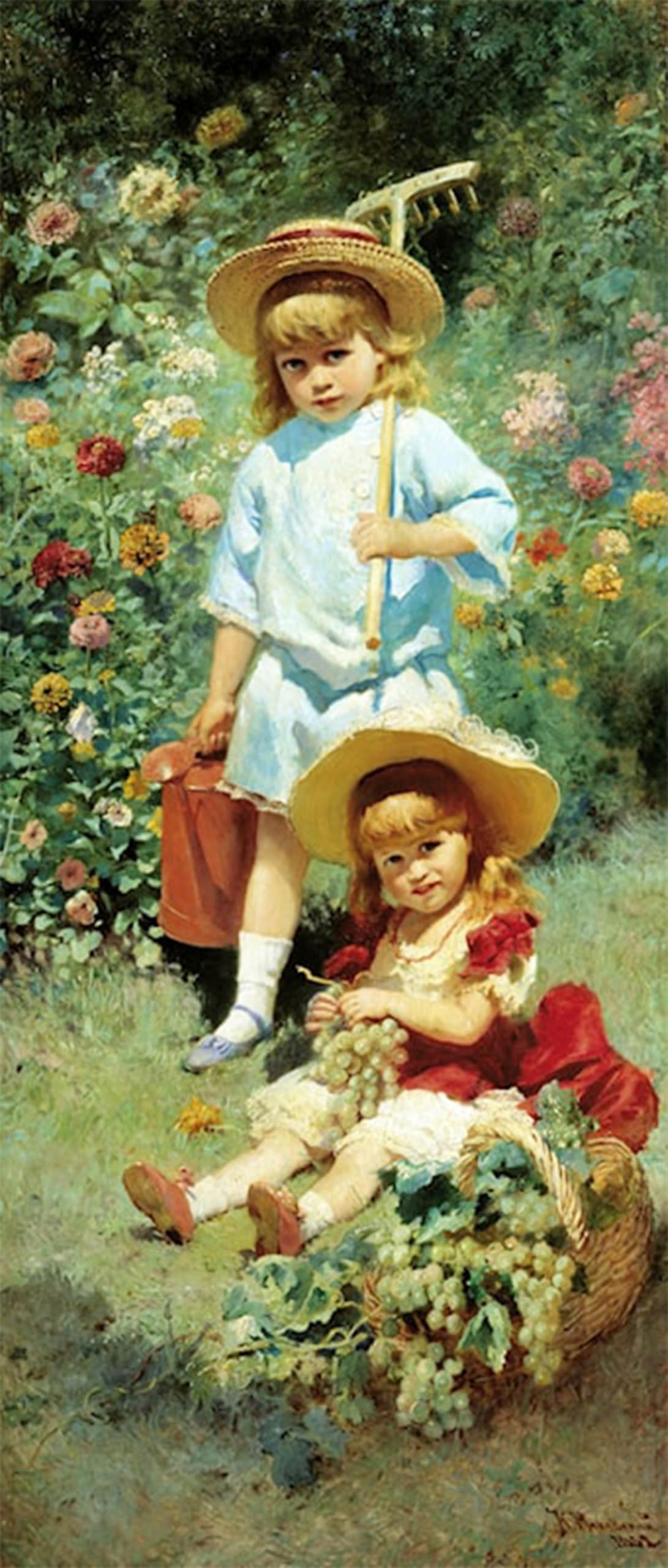 SERENDIPITP Aesthetic Poster Photo Wall Print Retro Picture Portrait of the Artist's Children by Konstantin Yegorovich Makovsky Modern Wall Artwork for Home Decor 60x90cm
