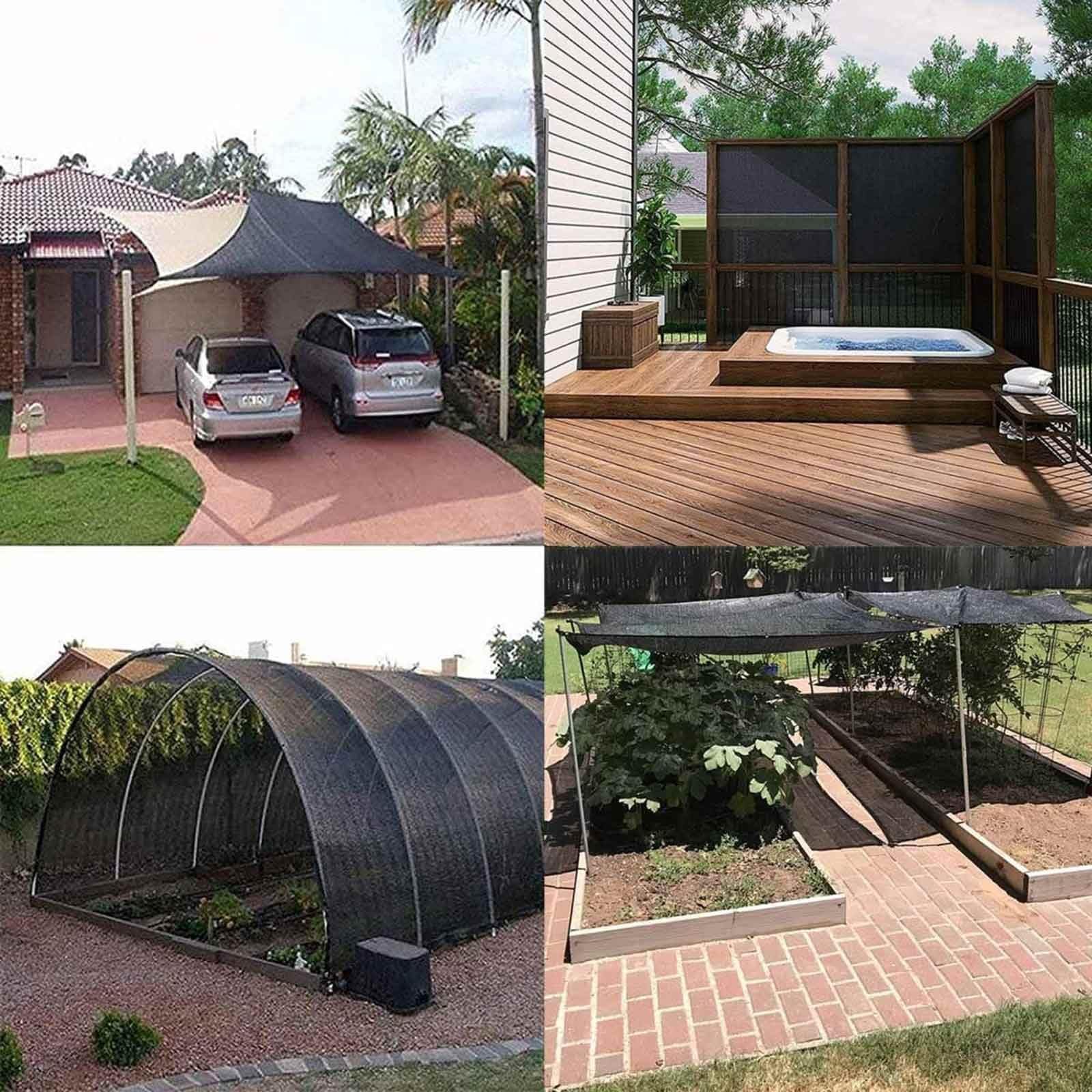 Rete da giardino ombreggiante al 90%, tessuto a rete con occhielli per terrazza, balcone e recinzioni temporanee, dimensioni: 3 x 5 m, 4 x 6 m, 6 x 6 m, 7 x 8 m, 9 x 10 m, 4 x 4 m