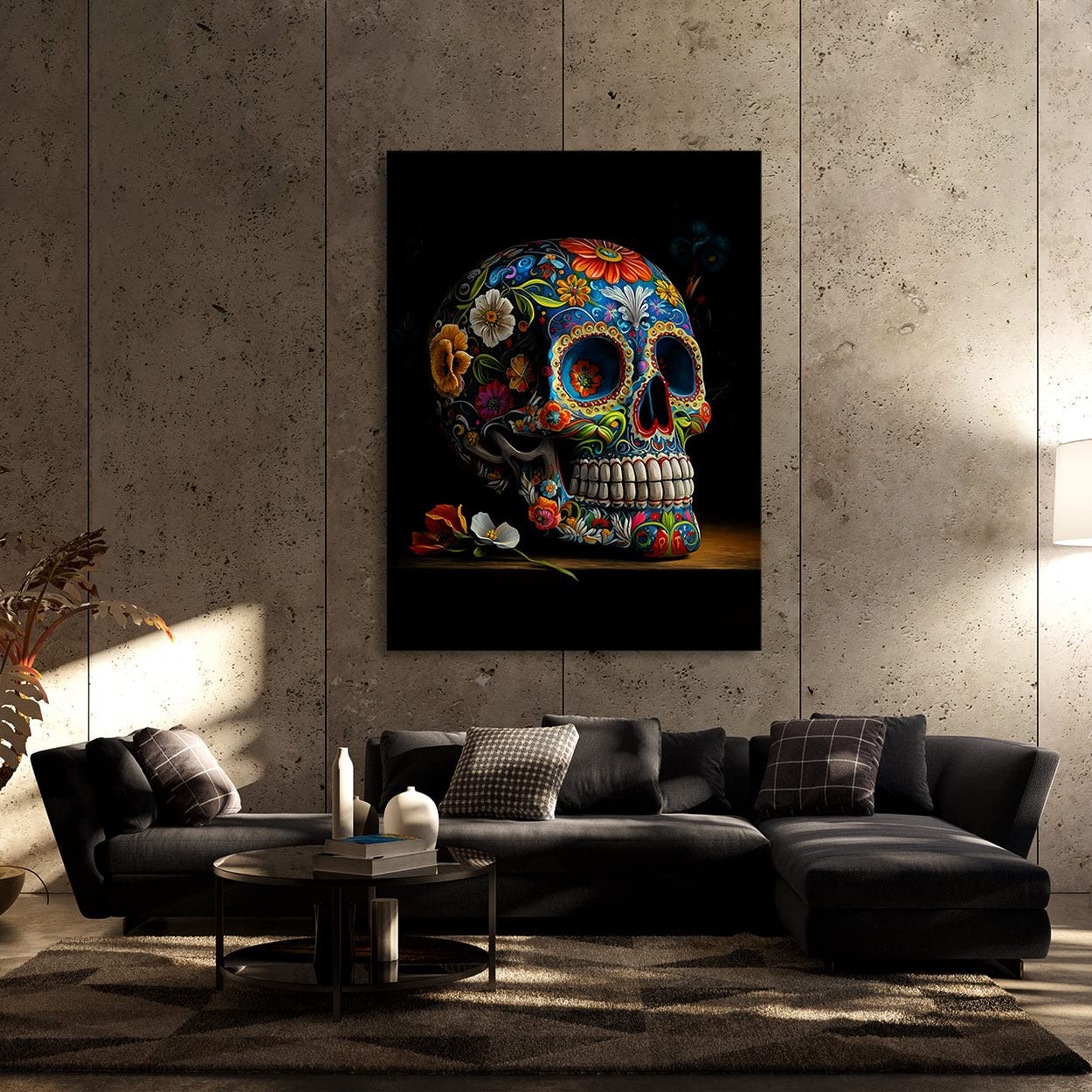 Amazon.co.jp: Sense Canvas Skull カラフル メキシカン シュガー