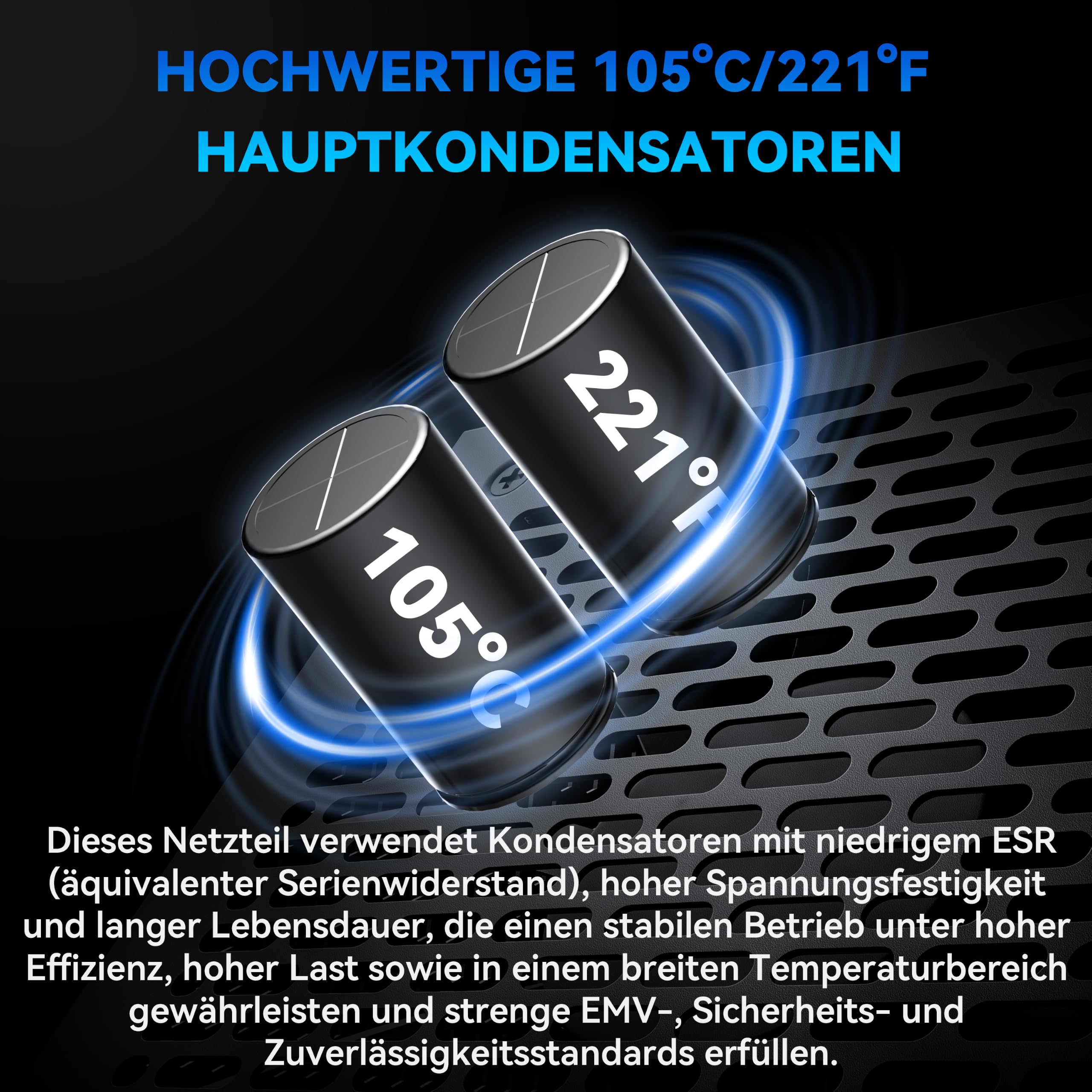 MUSETEX 1000 Watt Netzteil, vollständig modulares ATX-Netzteil mit 12V-2x6-Kabel, ATX 3.1 & PCIe 5.0 Gaming-Netzteil, 105°C-Hauptkondensatoren, leiser 140-mm-Lüfter, Netzteil PC, (Schwarz) (MU1000)