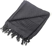 Vista 4 de Luxns Bufanda táctica militar Shemagh del desierto 100% algodón Keffiyeh bufanda para hombres y mujeres