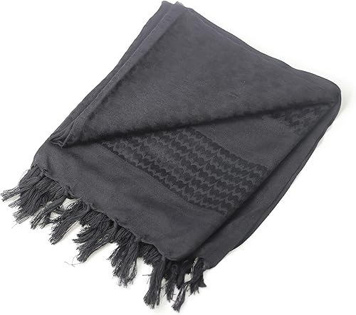 Miniatura 4 de Luxns Bufanda táctica militar Shemagh del desierto 100% algodón Keffiyeh bufanda para hombres y mujeres