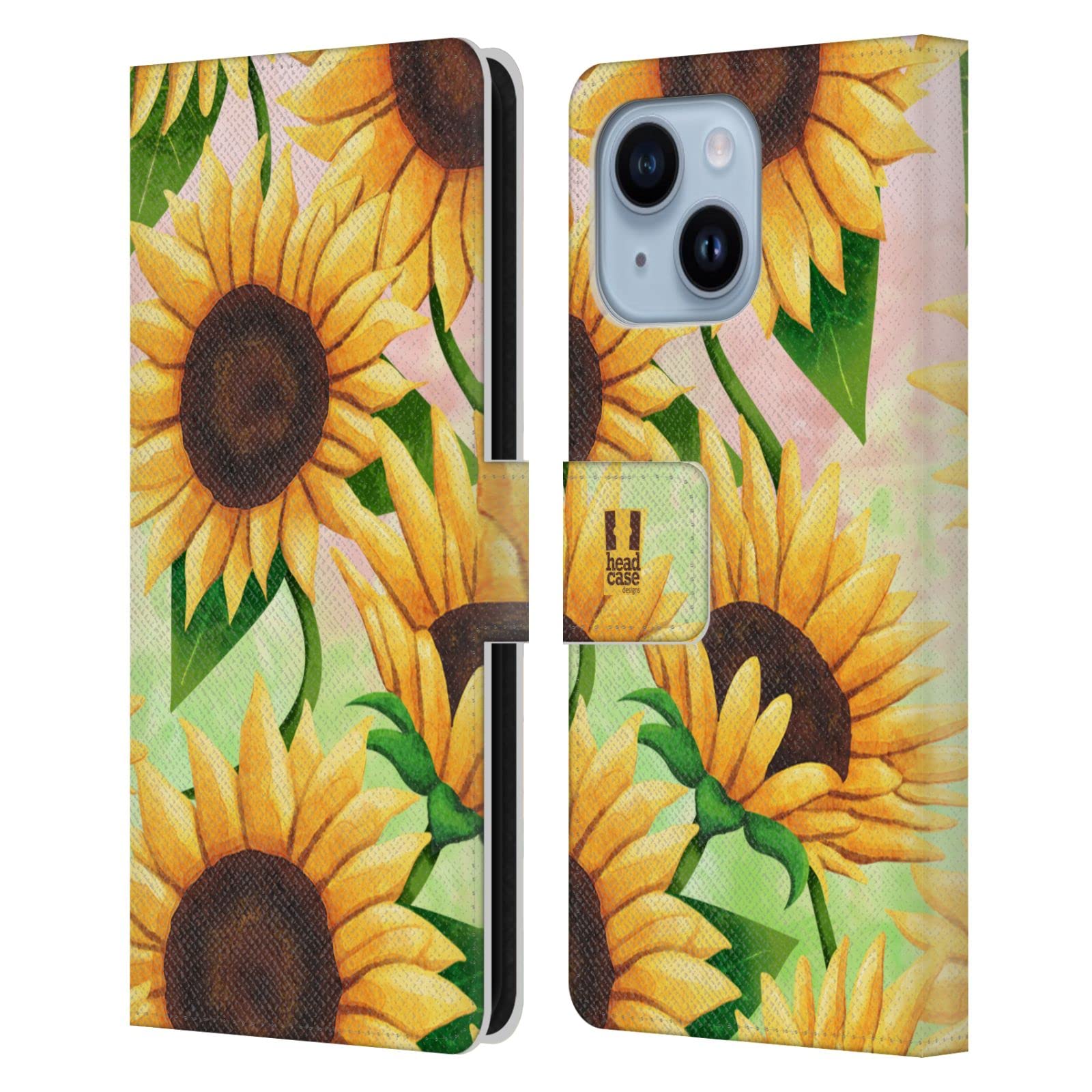 Étui portefeuille iPhone 14 Plus anti-rayures avec motif floral - 7