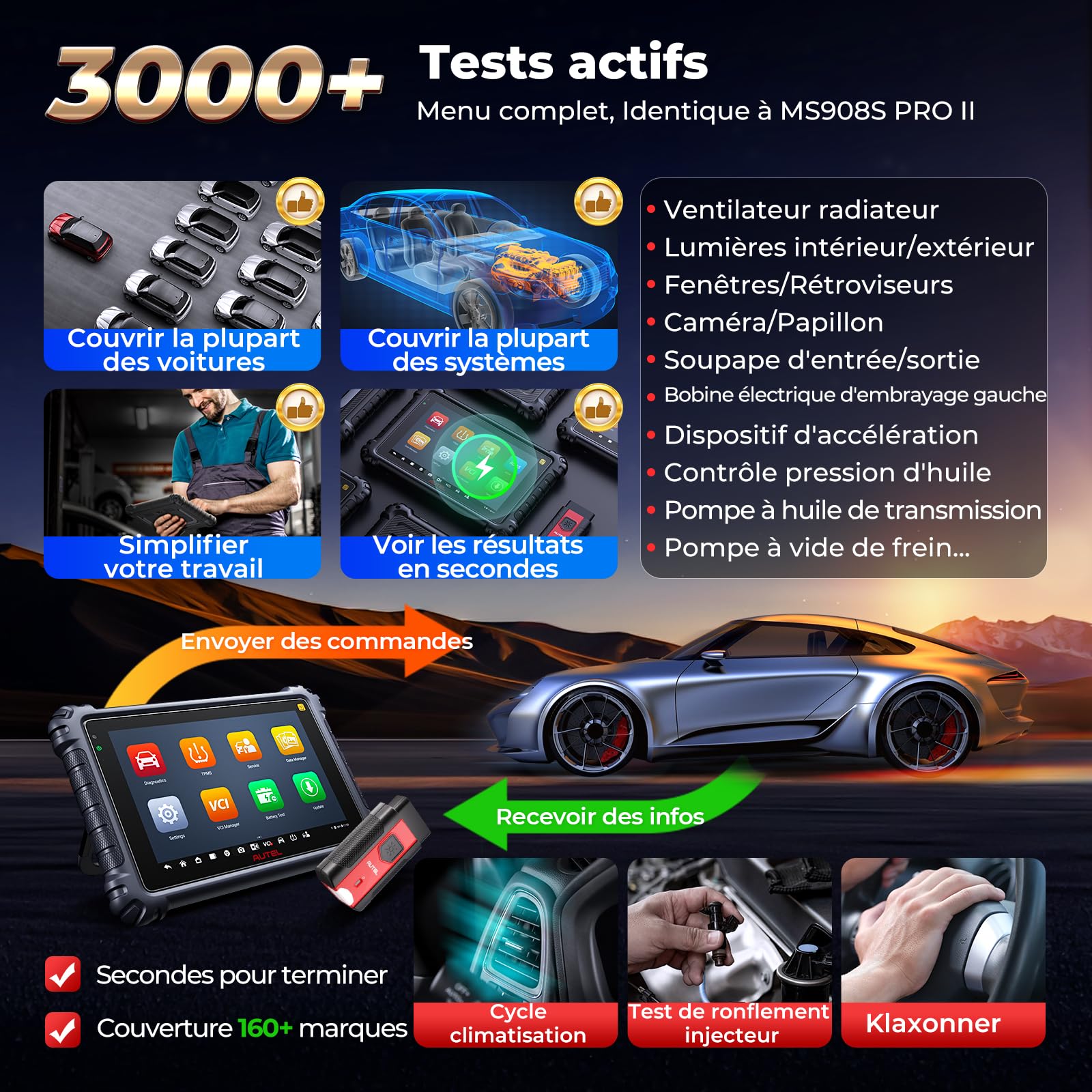 Autel MaxiSYS MS906 Pro-TS Diagnostic Voiture Outil de Programmation TPMS