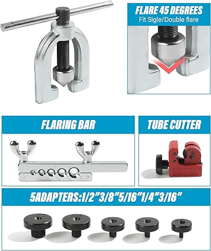 Miniatura 2 de Kit de línea de freno con revestimiento de cobre 316 de 25 pies con 16 accesorios y 4 uniones de línea de freno, kit de herramientas de doble y