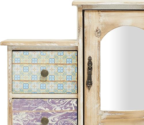 Miniatura 8 de Deco 79 Joyero rectangular de madera, 18 x 6 x 16 pulgadas, marrón claro