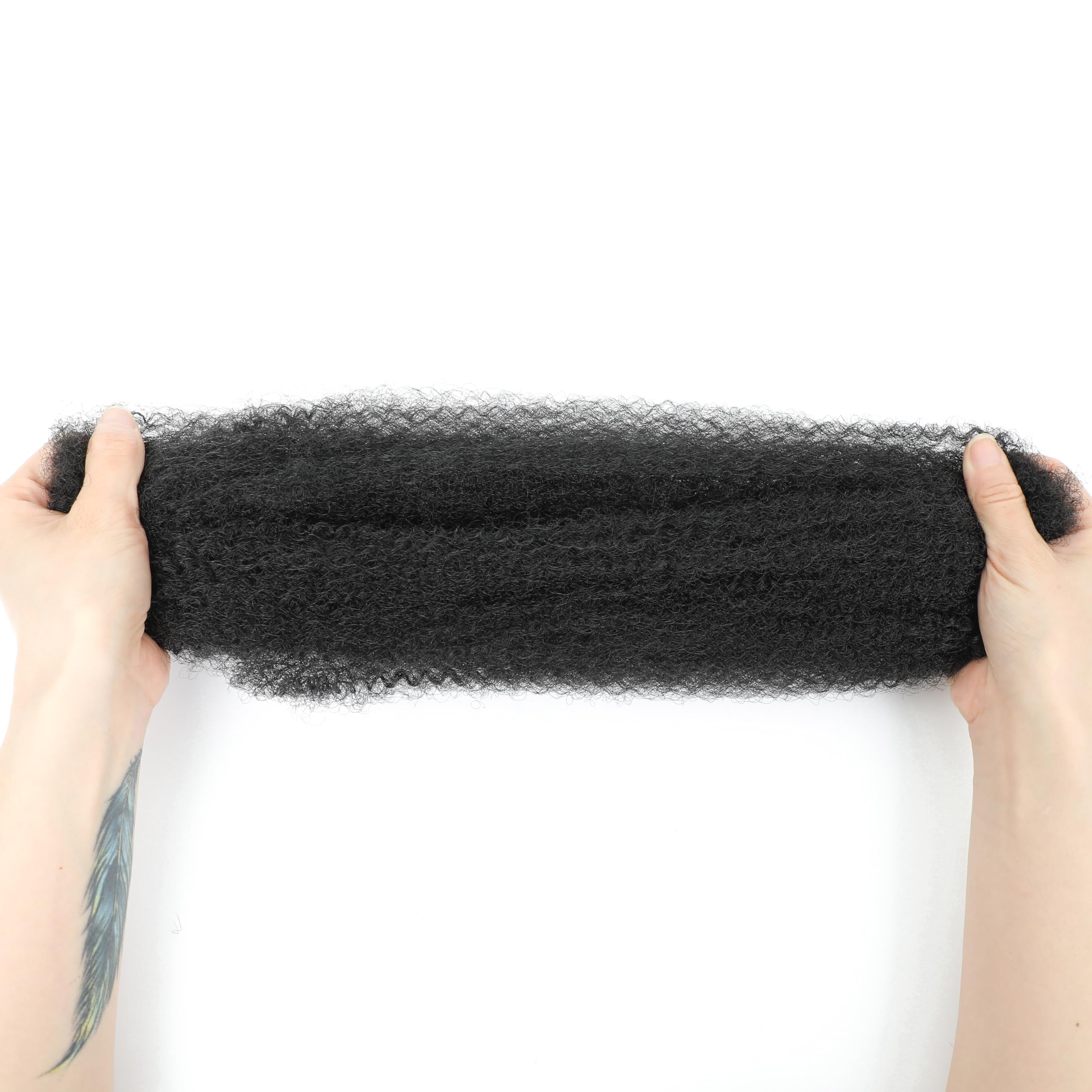 TOOPBIUTI Afro Kinky Bulk Hair 8 Inch Spring Twist Braiding Hair Bulk Locs Dreadlock Extensions Afro Kinky Curly Crochet Braid Hair (1B - Image 4